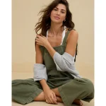 Aerie Denim Overall - Olive Fun