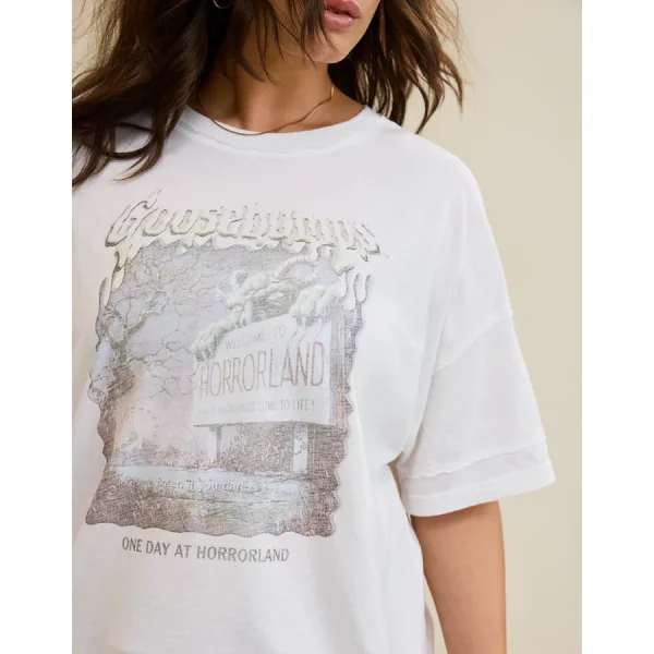 Aerie Oversized Crew Boyfriend T-Shirt - Air White
