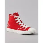 Converse Chuck Taylor All Star Embroidered Flowers High-Top Sneaker - Red