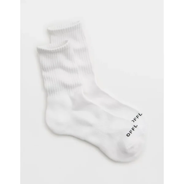 OFFLINE By Aerie Crew Sock - White