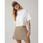 OFFLINE By Aerie Let's Stretch Cropped T-Shirt - White