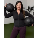 OFFLINE By Aerie Real Me Long Sleeve Mock Neck Full Zip - True Black