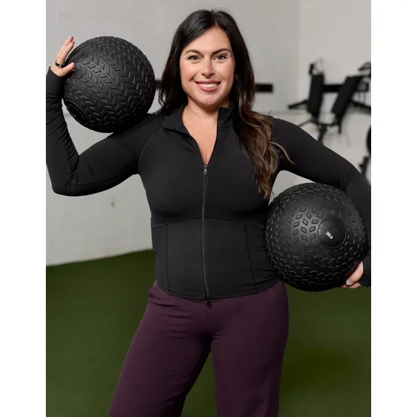 OFFLINE By Aerie Real Me Long Sleeve Mock Neck Full Zip - True Black