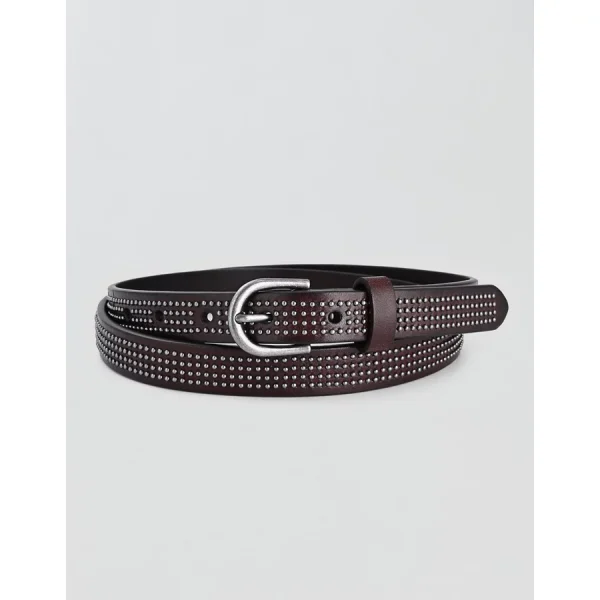Old Trend Studded Leather Belt - Brown