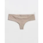 SMOOTHEZ No Show Lace Thong Underwear - Stone Harbor