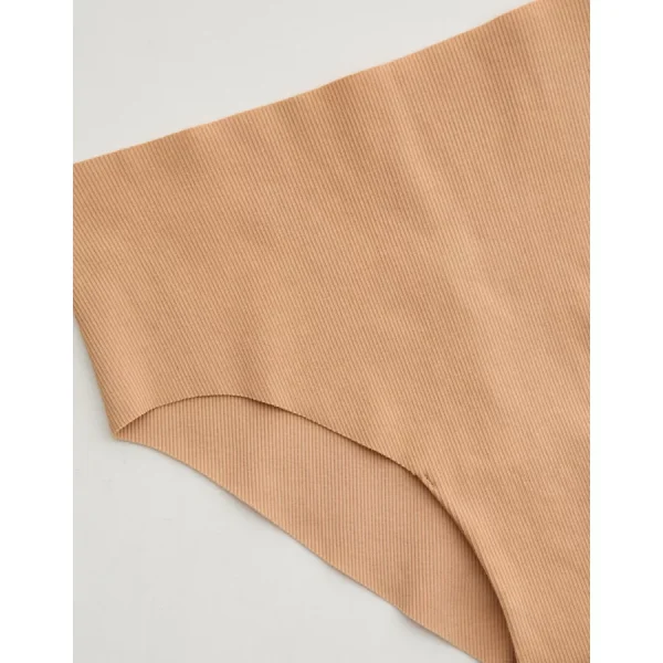 Superchill No Show Cotton Rib Mid Rise Cheeky Underwear - Sands