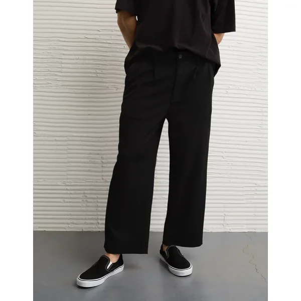 AE Flex Loose Cropped Trouser Pant - Black