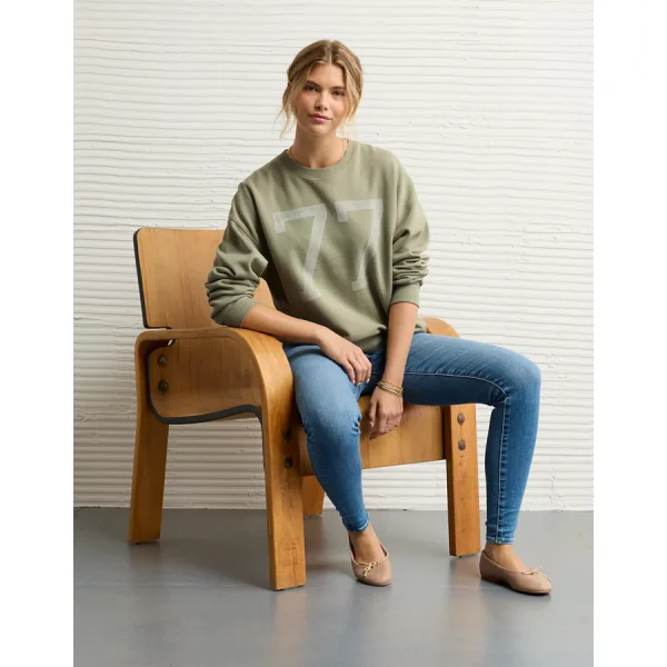 AE Funday Graphic Sweatshirt - Faded Olive