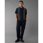 AE Pride Weekend Button-Up Sweater Polo Shirt - Navy