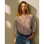 AE77 Premium Oversized Poplin Boyfriend Shirt - Brown