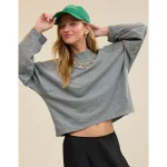 Aerie Cozy Mock-Neck T-Shirt - Dark Heather Gray