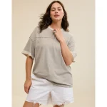 Aerie Crew Oversized Boyfriend T-Shirt - Stone Harbor