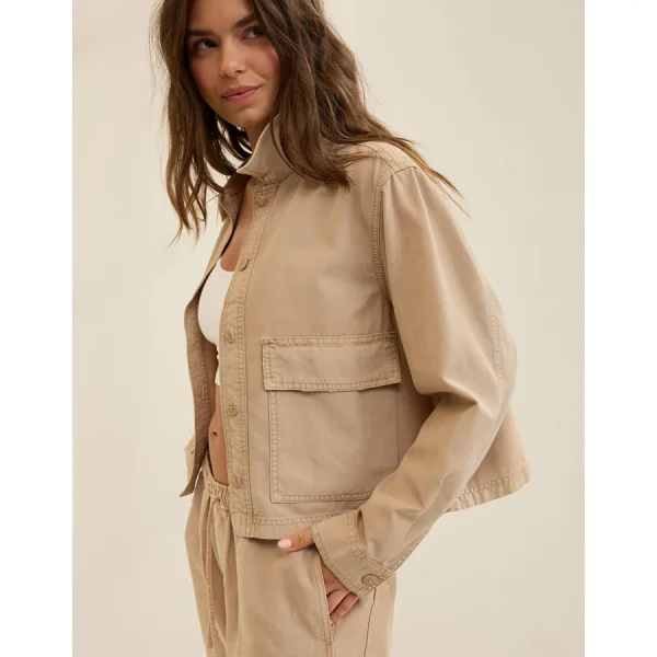 Aerie Cropped Chore Jacket - Koko Brown