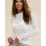 Aerie Essential Lace Layering T-Shirt - White