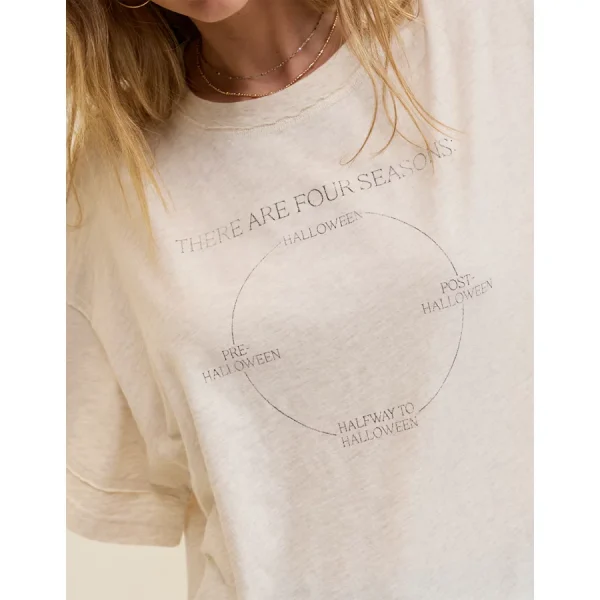 Aerie Oversized Crew Boyfriend T-Shirt - Heather Frost