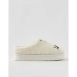 Aerie Sherpa Scuff Slippers - Natural White