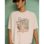 AE Boxy Coors Banquet Graphic T-Shirt - Gray Heather