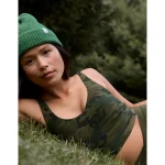 OFFLINE By Aerie Real Me Low Key Longline Sports Bra - Olive Daze