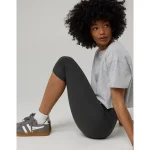 OFFLINE By Aerie Real Me XTRA High Waisted Capri - Smoked Gray