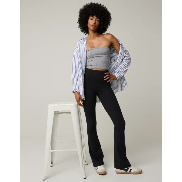 OFFLINE By Aerie The Hugger High Waisted Bootcut Legging - True Black