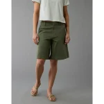 AE 11" Stretch High-Waisted Trouser Short - Faded Olive