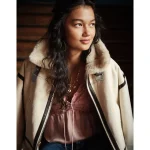 AE Cropped Corduroy Bomber Jacket - Cream