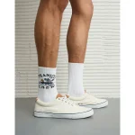 AE Peanuts Terry Crew Socks - White