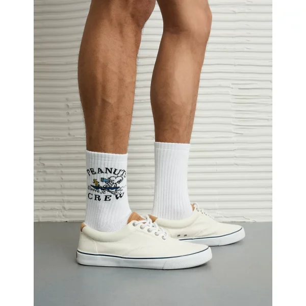 AE Peanuts Terry Crew Socks - White