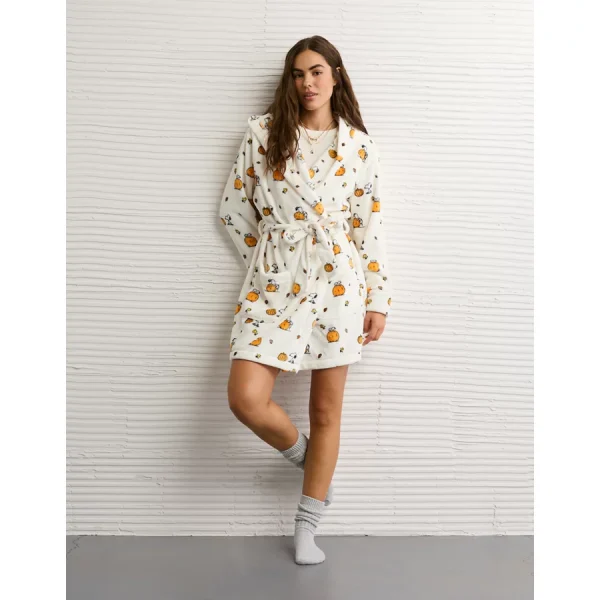 AE Snoopy Cozy Bath Robe - Cake Batter