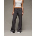 AE Stretch Mid-Rise Flare Trouser - New Ebony Heather