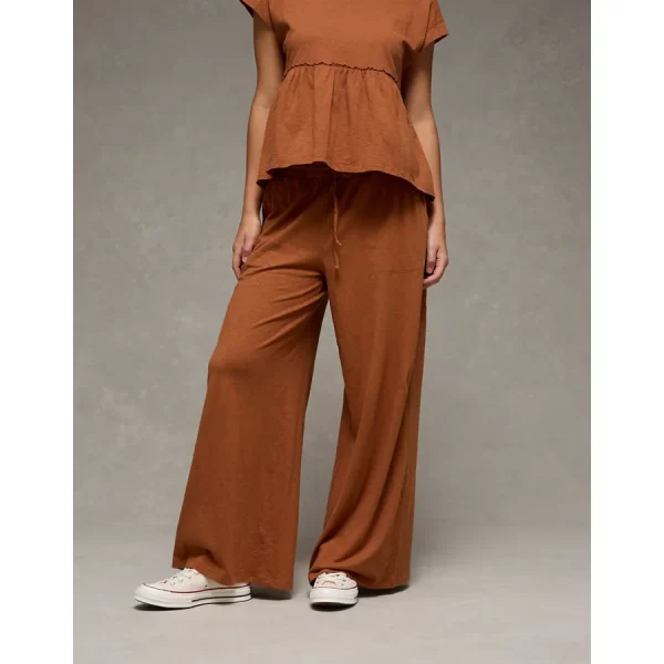 AE Sunchaser Knit High-Waisted Pant - Amber Brown