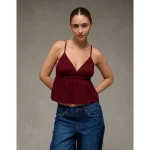 AE Sunchaser Smocked Babydoll Tank Top - Antique Rose