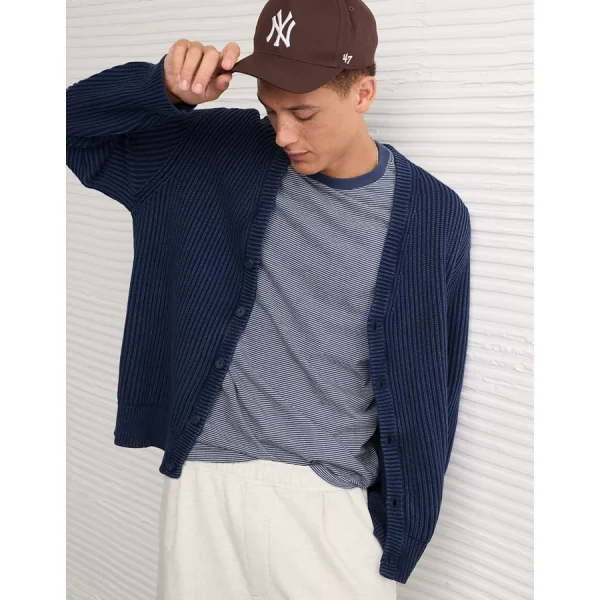 AE Washed Shaker Cardigan - Midnight Blue