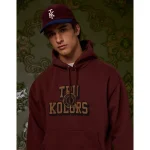 AE x Tru Kolors Heavyweight Graphic Hoodie - Burgundy