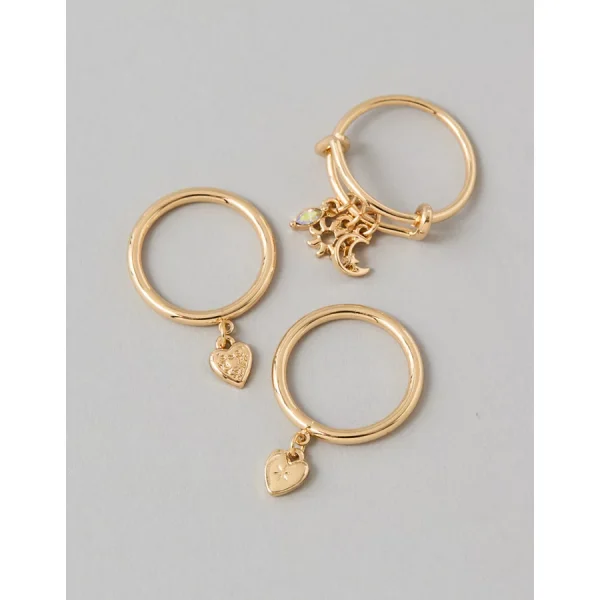 AEO Charm Rings 3-Pack - Gold