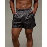 AEO Men's Satin Pocket Boxer Short - Charcoal