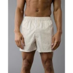AEO Men's Striped Poplin Pocket Boxer Short - Khaki