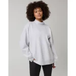 OFFLINE By Aerie Cloud Fleece Oversized Mockneck Sweatshirt - Light Heather Gray
