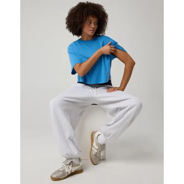 OFFLINE By Aerie Let's Stretch Cropped T-Shirt - Sky Blue