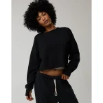 OFFLINE By Aerie OTT Seamed Crewneck Sweatshirt - True Black