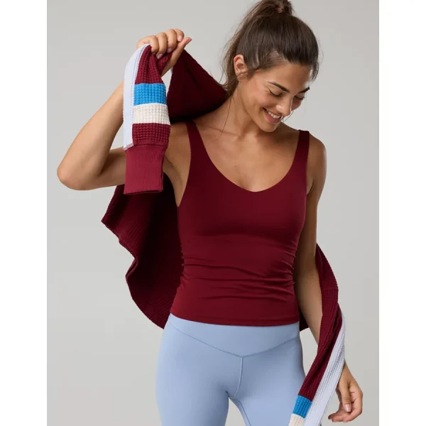 OFFLINE By Aerie Real Me Low Key Tank Top - Deep Cherry