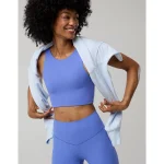 OFFLINE By Aerie Real Me XTRA Rib Switch Up High Neck Sports Bra - Ice Blue
