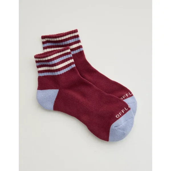 OFFLINE By Aerie Short Crew Socks - Deep Cherry