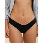 Superchill No Show Cotton Thong Underwear - True Black