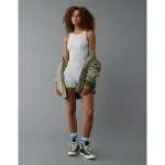 AE High Neck Seamless Lounge Romper - Grey