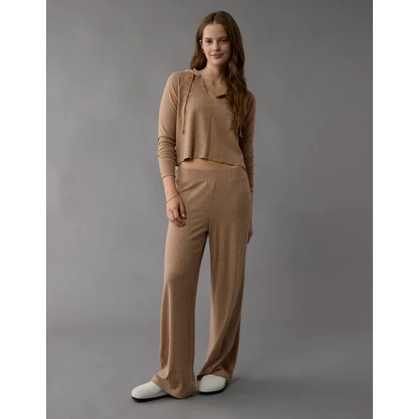 AE High-Waisted Knit Lounge Pant - Light Brown