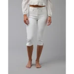 AE Next Level High-Waisted Capri Jean - White