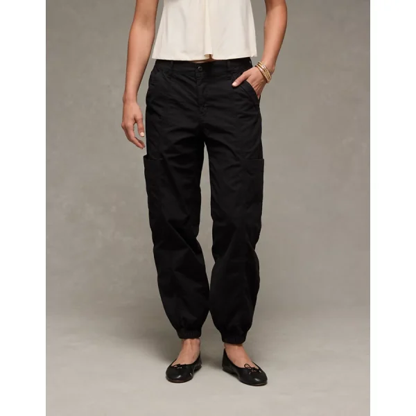 AE Snappy Stretch High-Waisted Baggy Cargo Jogger - Onyx Black