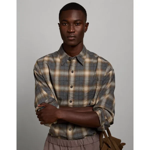 AE77 Premium Flannel Shirt - Gray