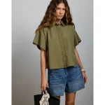 AE77 Short Sleeve Poplin Shirt - Green